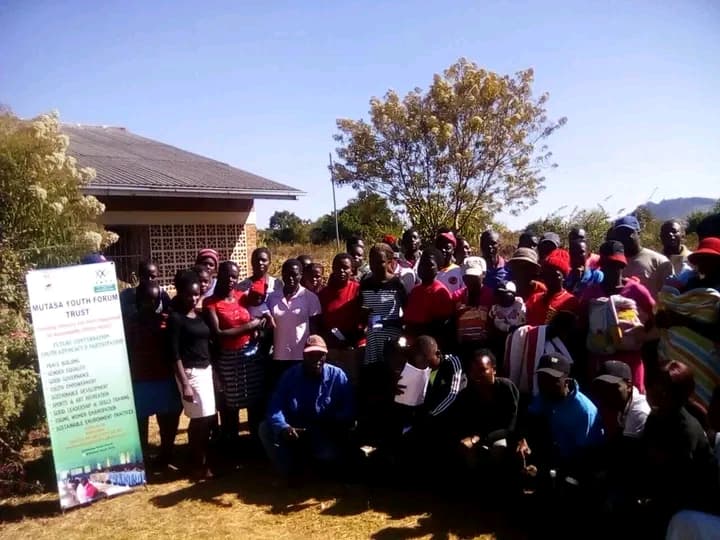 Large community gathering after a Mutasa Youth Forum event